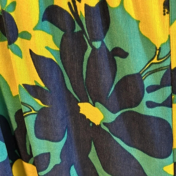 Vintage Slinky Brand Women’s (M) Blue Floral Stretch Pull On Pants Elastic Waist - Picture 4 of 5